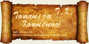 Tomanija Komnenov vizit kartica